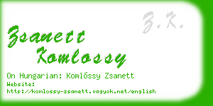 zsanett komlossy business card