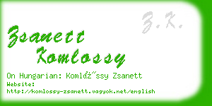 zsanett komlossy business card